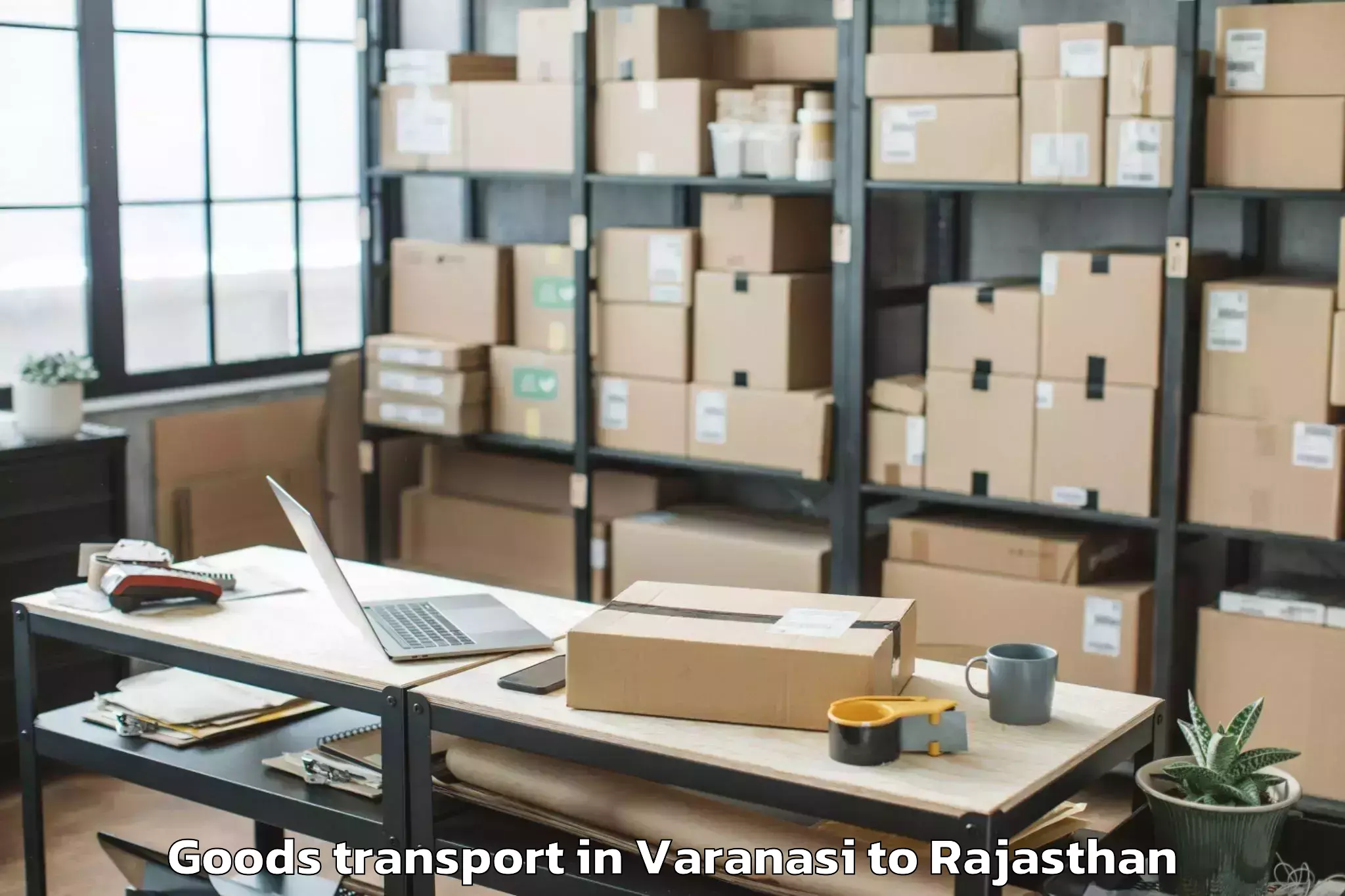 Professional Varanasi to Madhav University Pindwara Goods Transport